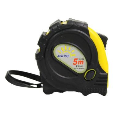 Imagem de Trena 5 Metros Emborrachada Fita Metálica Larga 25mm Com Trava - IDEA