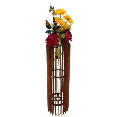 Imagem de Vaso de Chão Decorativo Grande MDF PENEDO - LENOBRE, Marrom, 90x20cm