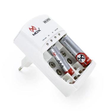Imagem de Carregador de pilhas aa aaa e baterias 9v recarregáveis bivolt mox cp-
