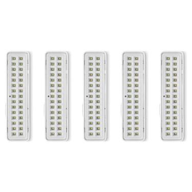 Imagem de Kit 5 Luminárias De Emergência Com Luz Led 2W Bivolt Elgin