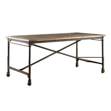 Imagem de Mesa para sentar e levantar Mesa de PC com rodas, mesa estudo madeira estilo industrial vintage estrutura metal(L)