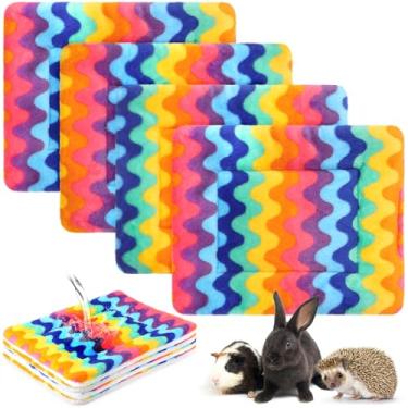 Imagem de Haull Roupa de cama impermeável de porquinho-da-índia de inverno com forro de gaiola de pelúcia macio para cães e gatos tapete reversível aconchegante para xixi de animal hamster acessório para coelho