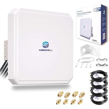 Imagem de Maswell 4MIMO_Ultra: Antena de painel 4G LTE 5G, antena externa MIMO de alto ganho 10dBi, 600-8000MHz para roteadores e gateways 4G/5G para Internet doméstica T-Mobile, Verizon, AT&T, WiFi 7 Ready