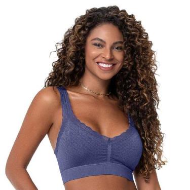 Imagem de Top Jacquard com Bojo Removível sem Costura Mirtilo Zee Rucci, M