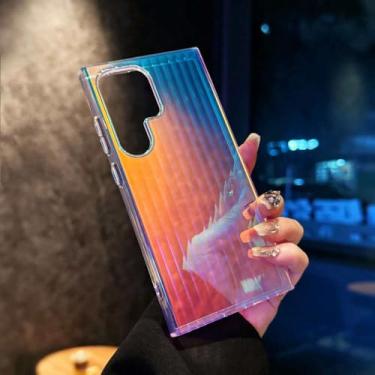 Imagem de Capa de celular com gradiente colorido para Samsung S25 S24 S23 FE Plus, ultra magnética, com carregamento sem fio, transparente, para Samsung S25 Ultra