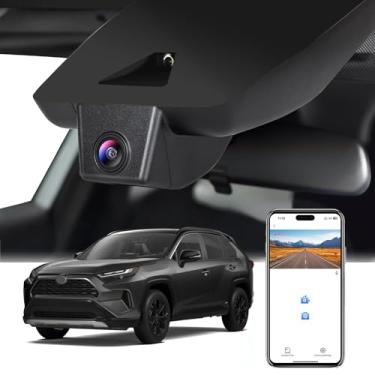 Imagem de YuYue Electronic Câmera veicular 4K compatível com Toyota RAV4 2022-2024 LE Limited SE Adventure XLE Premium XSE Modelo B com orifício de ventilação, tamanho OEM, UHD 2160P, gravação em loop, G-Sensor