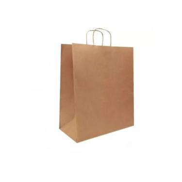 Imagem de Sacola Papel Kraft Alça Parda E Coloridas Lembrancinhas Presentes(G - 10 UNIDADES / 32x26x13)