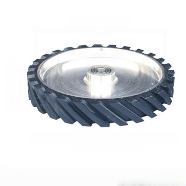 Imagem de Roda de contato de borracha ranhurada de 300x50 mm, 12 polegadas x 2 polegadas, peça de retificadora de correia balanceada dinamicamente para retificação de metal, 6004 instalado 20