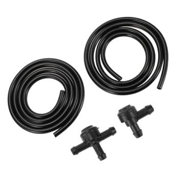 Imagem de Boxonly Bocal de lavagem de para-brisa preto – Compatível com Volvo C30/C70/S40/S60/S70/S80/V50/V70/XC60/XC70/XC90 (1998–2013) – OE 31391513/9178897 com mangueira de 2 × 1 m