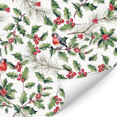 Imagem de HLNIUC Adesivo de parede de Natal Holly Berry