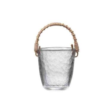 Imagem de balde de vinho Balde de gelo pequenoBalde frutas vidro portátil última geraçãoBalde para cubos geloBalde vinho Refrigerador de cerveja