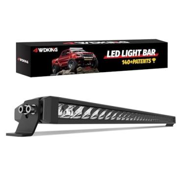 Imagem de 4WDKING Barra de luz LED branca para caminhonete patenteada sem parafusos, super brilhante, conjunto de holofotes off-road, luzes de neblina IP68 e IP69K, à prova d'água, branco e amarelo, cápsulas de