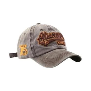 Imagem de Boné De Beisebol Vintage Unissex Em Algodão Lavado Moda De Verão Borda