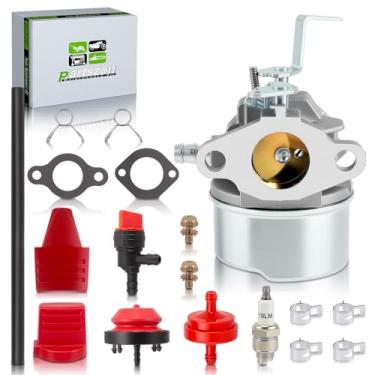 Imagem de partszen Carburador 640300 632738 640096 com junta de filtro de combustível J19LM Kit de vela de ignição para motor horizontal de 2 ciclos Tecumseh TH139SA TH139SP HSK850 HSK870