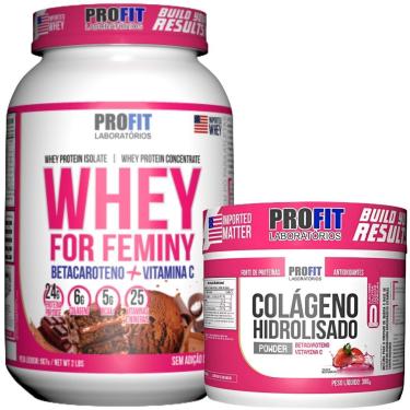 Imagem de WHEY PROTEIN FOR FEMINY 907G l COLÁGENO HIDROLISADO 300G l PROFIT-Unissex