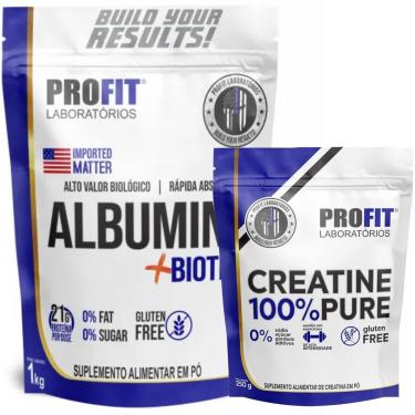 Imagem de ALBUMINA 1KG l CREATINA PURA MONOHIDRATADA 250G l PROFIT-Unissex