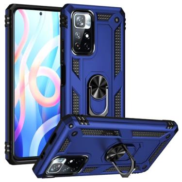 Imagem de SORAKA Capa para Xiaomi Poco M4 Pro 5G com suporte para anel Capa Slim Fit de TPU macio Capa Redmi Note 11 5G com placa de metal para suporte magnético de telefone para carro
