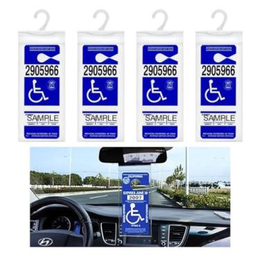 Imagem de 4 peças de suporte de cartaz portátil para deficientes, capa protetora para carteira de estacionamento para deficientes, capa protetora com grande gancho de PVC, suporte para estacionamento com deficiência (4)