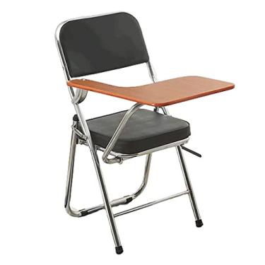 Imagem de NEWCES Cadeira dobrável cadeira dobrável portátil com placa de escrita cadeira de evento confortável cadeira de conferência de escritório macia cadeira dobrável doméstica forte e resistente (cor: A, tamanho: 34x21x18 polegadas)