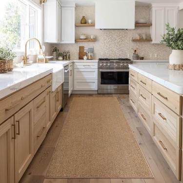 Imagem de CHAMPLANT Tapete de corredor para corredores 8 x 3 metros marrom lavável corredor de cozinha antiderrapante corredores de entrada tapete de chão para interior backdoor quarto cozinha