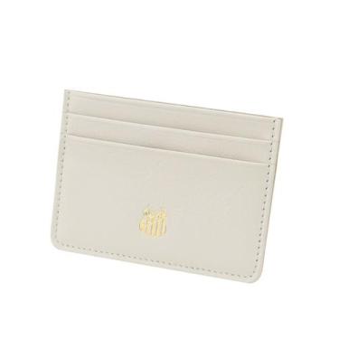 Imagem de Porta Cartão de Couro Legítimo Branco Premium Santos F.C. - Mariart