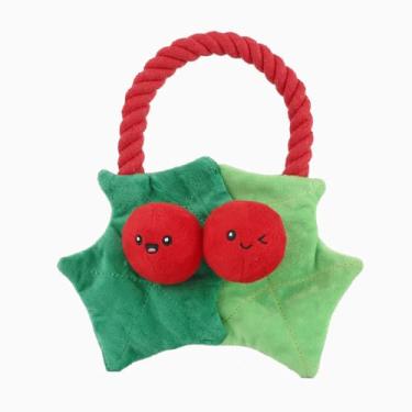 Imagem de HugSmart Pet Happy Woofmas Christmas Berry Dog Toys, 21 cm, pelúcia, multicolorido