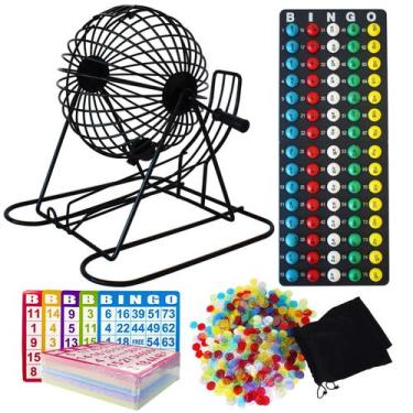 Imagem de Conjunto de jogos de bingo Yuanhe Jumbo com gaiola de metal, 75 bolas 