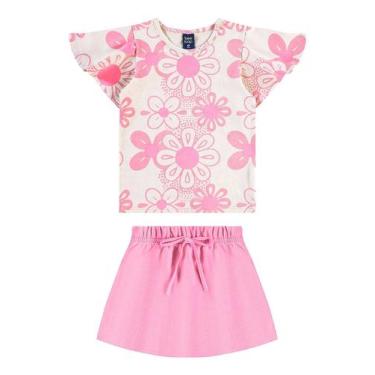Imagem de Conjunto Blusa Floral e Short-Saia Bee Loop, Rosa, 8