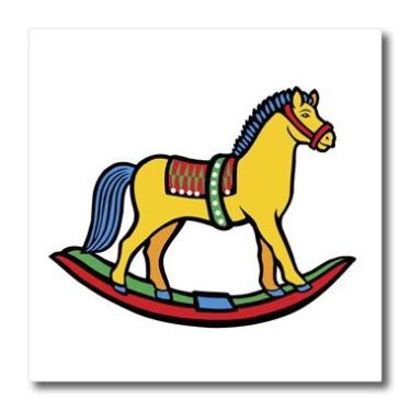 Imagem de 3dRose ht_60763_1 Ferro de balanço dourado com transferência de calor, 20 x 20 cm, para material branco