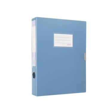 Imagem de Bolsa de documentos Caixa de arquivo A4 55 mm pasta de contrato de grande capacidade material de escritório caixa de armazenamento de dados suporte de documentos (azul)