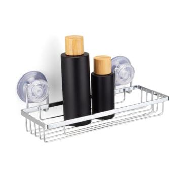 Imagem de Suporte Para Shampoo Retangular Cromado Sucção Arthi Utilidades