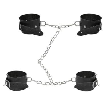 Imagem de Algema E Tornozeleira Com Corrente Acessório BDSM com Algema e Tornozeleira, Corrente DX509 (PRETO)