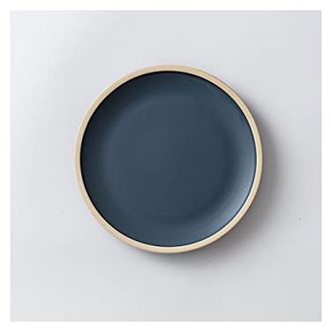 Imagem de Prato de serviço pratos de jantar de cerâmica conjunto de pratos de sobremesa de 25,4 cm para salada macarrão bife e aperitivo pratos de servir pratos de porcelana de cozinha, pratos de cores sortidas