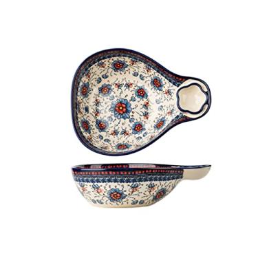 Imagem de Prato de serviço, pratos de jantar de bolinho de massa de grande capacidade, prato de jantar feito à mão de cerâmica de 20 cm, tigela de salada de porcelana vintage, pratos seguros para micro-ondas