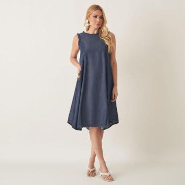Imagem de Vestido Midi Jeans Tencel com Babadinhos - Bloom, Jeans stone, M