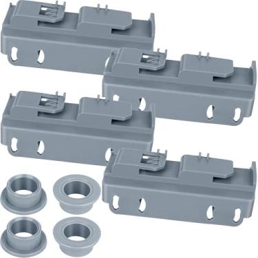 Imagem de WD28X27241 Kit de suporte e rolo de lava-louças para cestas de lava-louças GE Lados L e R, conjunto de rodas inferiores para lava-louças substitui WD12X28078 WD12X10438 WD12X10439 WD12X10439