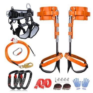 Imagem de Auckyeer Equipamento de escalada de árvores, pontas de escalada de árvores, com alças ajustáveis, pontas de escalada de árvores para trabalho em árvores