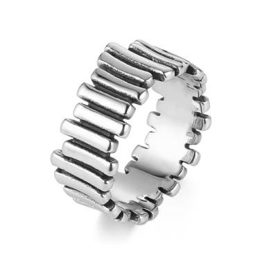 Imagem de HZMAN Anéis masculinos de aço inoxidável irregular gótico personalizado para motociclista, Metal, Sem pedra preciosa