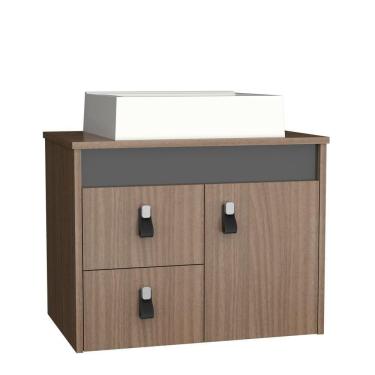 Imagem de Gabinete Para Banheiro Tech 2g 60cm Suspenso Preto