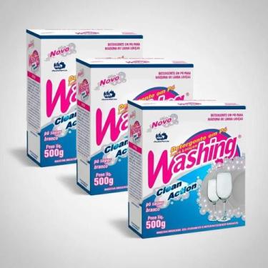 Imagem de Kit 3 Detergente Em Pó P Máquina De Lavar Louças Brinde - ARES
