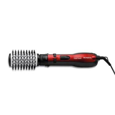 Imagem de Escova Rotativa Ceramic Íon Turbo Mondial Vermelho e Preto 1200W ER09,