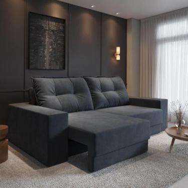 Imagem de Sofá Luca 4 Lugares Suede 230cm - CIALAR MÓVEIS, Grafite