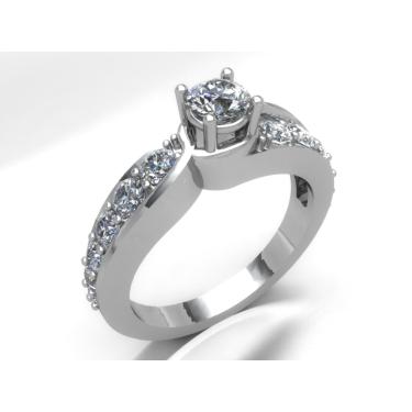 Imagem de Anel Solitário De Prata 950 Com Zirconia Entrega Imediata