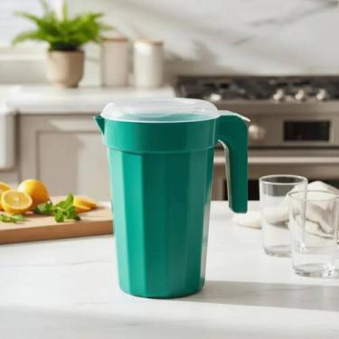 Imagem de Jarra Plástica 2 Litros Com Tampa Cristal Para Suco Água e Bebidas - G