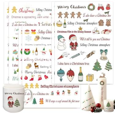 Imagem de Threetols Pacote com 6 adesivos de vela para Natal, velas de água, véspera de Ano Novo, Natal, Advento, faça você mesmo, para velas do advento e cerâmica