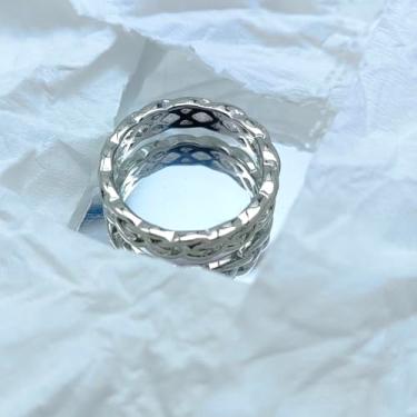 Imagem de Anéis de Nó Celta Prata Aliança Eternidade Unissex Aliança de Casamento, Liga de aço, Sem pedra preciosa