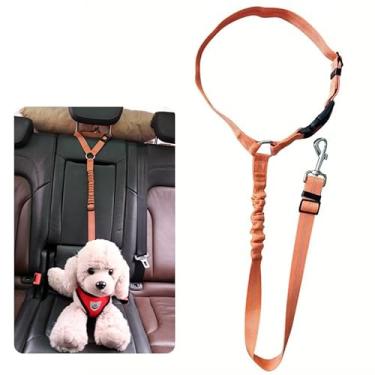 Imagem de Peitoral 2 em 1 para cães, cinto ajustável e escalável para cães e gatos, laranja