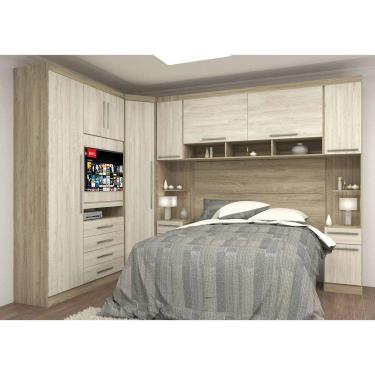 Imagem de Guarda Roupa De Canto Casal C/ Painel Giratório Para Tv E Ca