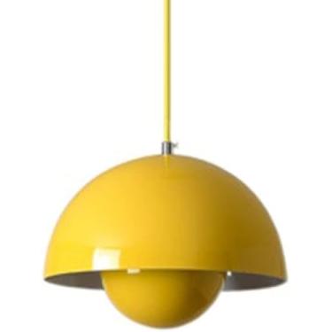 Imagem de Lâmpada Suspensa De Botão De Flor Macaron Estilo Nórdico Abajur Pendente De Teto De Cozinha Moderna Nórdica Luz De Metal De Alumínio Estilo Industrial Luz Suspensa Par, Yellow