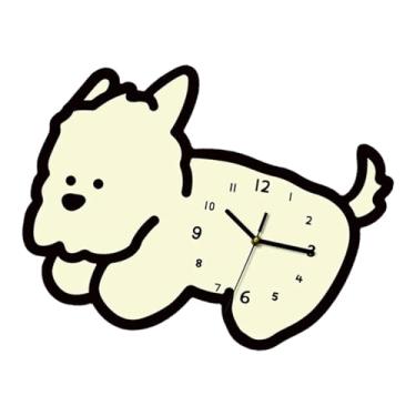 Imagem de Generic Relógio de parede com estampa de cachorro, relógio analógico silencioso, mecanismo moderno para banheiros de hotéis, fazendas e escolas.